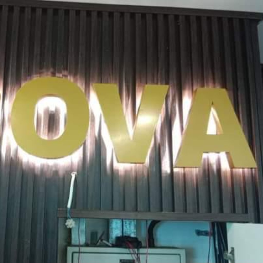 Backlit office sign